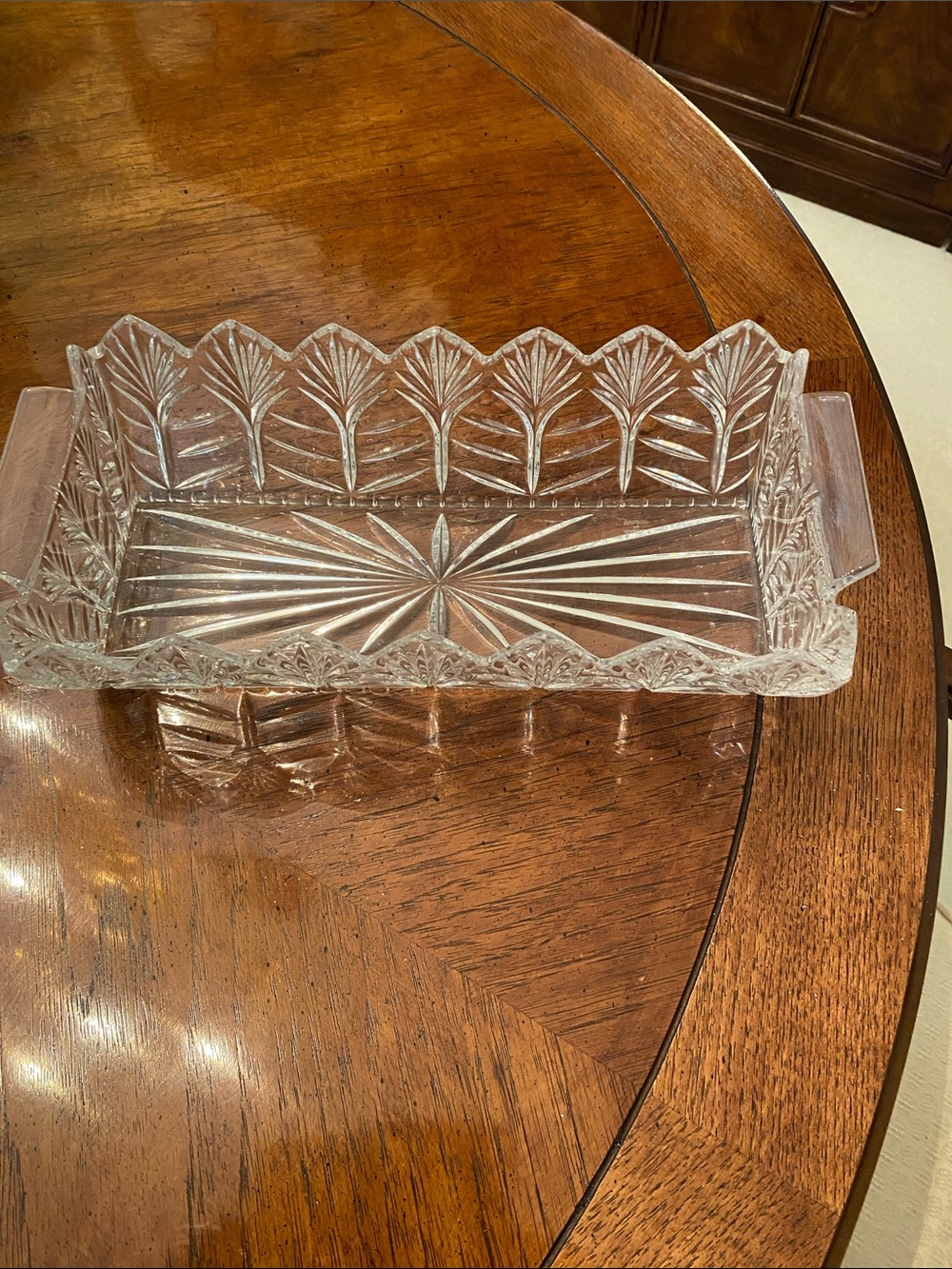 Marquis  by Waterford Glass Rectangular Serving Dish with Leaf Motif